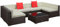 Outsunny Ensemble Salon de Jardin 7 pièces modulables, Coussins déhoussables Inclus, Table Basse avec Plateau Verre trempé, en résine tressée, Brun foncé
