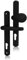 XFORT Uros Black Inline UPVC Door Handle, (PZ 92mm, Screw Hole Distance 211mm, Overall 243mm) Aluminium Lever/Pad UPVC, Front Door Handle
