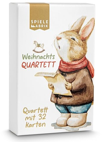 Spielefabrik Weihnachts-Quartett Das Spiel zu Weihnachten für die ganze Familie als Nikolaus Geschenk, Wichteln, Kleinigkeit Adventskalender Kinder, Kinder und Familien
