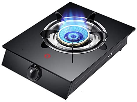 Fornello a gas con bruciatore a gas, piano cottura a gas da tavolo, portatile, da campeggio, 1 bruciatore, tubo e regolatore, perfetto per campeggio e cucina all'aperto