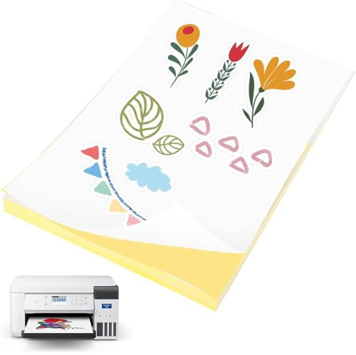 20Stück Sticker Papier zum Bedrucken A4, Etiketten Selbstklebend Bedruckbar, Klebepapier Etikettendrucker Bedruckbar für Laserdruckern, Kopierern und Nadeldruckern