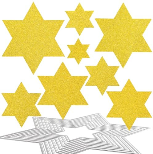 BOFUNX 8 Stücke Stanzschablonen Weihnachten Sterne Stanzform Metall Prägeschablonen Sterne Stanzen Cutting Dies für Weihnachten Handwerk Geschenk