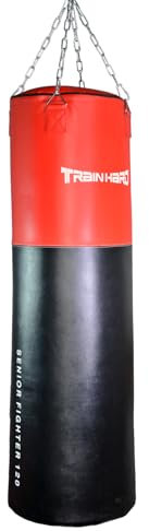 Hansson Sports® Boxsack Sandsack 80/100/120cm Punching Bag gefüllt inkl. Heavy Duty Stahlkette und Drehwirbel (C:120x35cm,33kg)