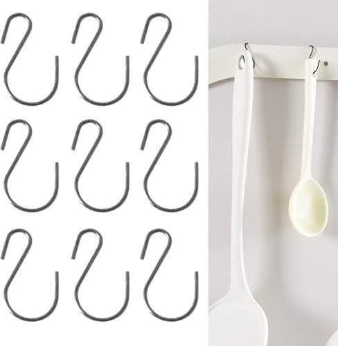 DILUSILK Mini S Hooks for Hanging, 60 PCS Stainless Steel S Shaped Heavy Duty Hanging Sturdy Metal Hooks for Home Kitchen, Office, Workshop, Bathroom and Bedroom