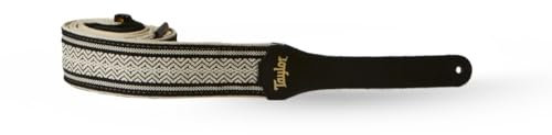 Taylor Academy Series Gitarrengurt aus Jacquard-Baumwolle, 5,1 cm, Weiß/Schwarz, Schwarz, Large