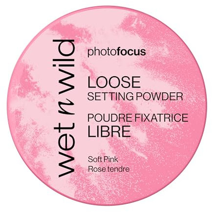 Wet n Wild Photo Focus Loose Setting Powder, Cipria Fissante Leggera per Opacizzare, Assorbire Sebo in Eccesso e Fissare il Make-up con Finish Naturale e Setoso, Tonalità Soft Pink, 20g