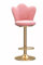Sgabello da bar in velluto con schienale e poggiapiedi, girevole a 360°, altezza regolabile, sgabello da bancone, sedia per cucina, gambe in metallo, sgabelli alti (rosa)