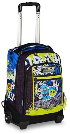 Mitama Trolley DR Scuola SCHOOL SKATE, Nero - Blu, 34 Lt, Tasche multifunzione, Spallacci uso zaino, Per bambini e ragazzi,scuola elementare e media, Tempo libero e viaggi