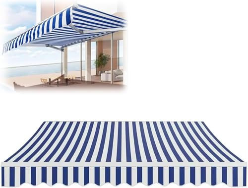 Tenda da sole per patio esterno, tessuto di ricambio fai da te, tenda da sole retrattile manuale per gazebo da giardino, copertura in tessuto impermeabile e res