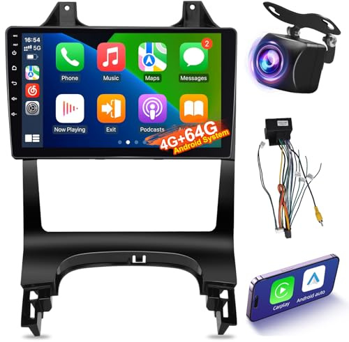 4+64G Autoradio Android pour Peugeot 3008 2009-2015, Écran IPS 9 Pouces avec Wireless CarPlay & Android Auto, GPS WiFi Bluetooth 5.0 DSP 32EQ + Caméra de Recul AHD & Microphone