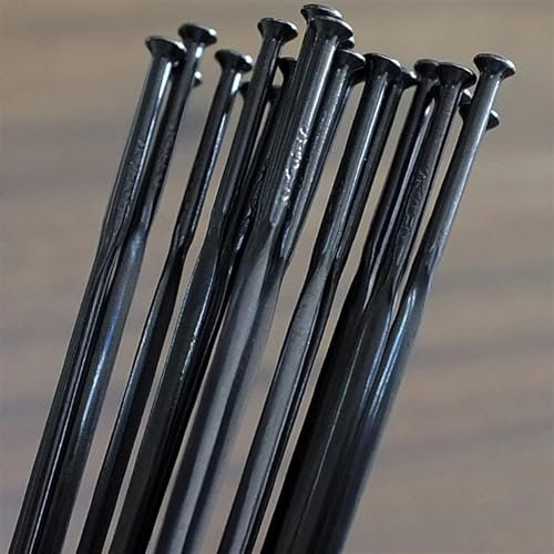ZSXPBZL Speichen, ultraleicht, Rayons, Mountainbike, Rennen, Kies, Downhill, BMX-Teile, schwarze Klinge, gerader Zugkopf, J Bend Speichen (J-Biegung, 36 Stück)