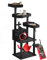 YITAHOME Gothic XL Cat Tree, 160 cm Tall, Stable Cat Tree for Large Cats with 4 Sisal Posts, 1 Scratching Board, 1 Hammock, 2 Spider Hanging Balls, Coffin Bed Platforms, Cave, Halloween, Black