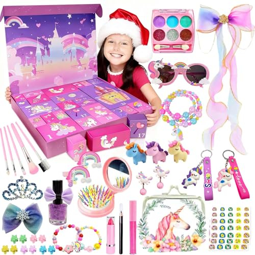 Betensh Adventskalender 2025 Mädchen, Adventskalender Kinder, 24 TageWeihnachts-Countdown-Box, Countdown-Kalender, Überraschungsgeschenke für Töchter und Enkelinnen