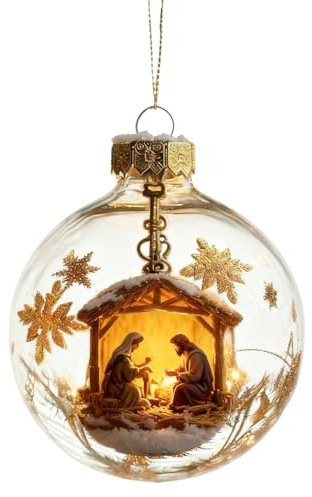 Nevalerra Krippenszene Weihnachtsdekoration - Zum Aufhängen Heilig Festlich | Krippen Dekoration für Weihnachtsbaum - Für Schlafzimmer Balkon Fenster Erwachsene Jugendliche Mädchen