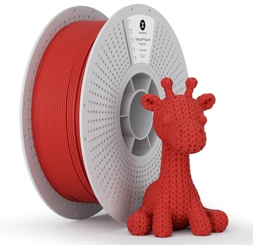 kexcelled Matte PLA Maple Red Filament 1.75mm, Frosted Finish, 1kg | 3D Printing Aesthetic Material for Decor, Muted Tones, Removable Spool, FDM Printer Compatible +/- 0.03mm