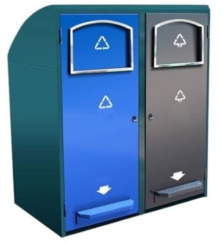 RYUQW3RE Cubo de basura para exterior con tapa Contenedor de basura metálico exterior de gran capacidad con pedal for clasificación de residuos