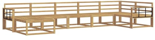 vidaXL Outdoor-Sofagarnitur 7 pcs Weiß Massivholz Akazie, Moderner Garten-Sofa, Flexible Sitzgelegenheit, wetterfestes Set für Entspannung im Hinterhof