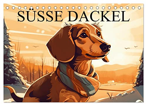 Dackel (Tischkalender 2026 DIN A5 quer), CALVENDO Monatskalender: Zeichentrick Dackel (CALVENDO Tiere)
