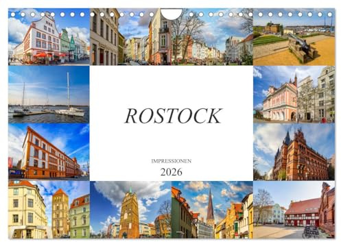 Rostock Impressionen (Wandkalender 2026 DIN A4 quer), CALVENDO Monatskalender: Zwölf einmalig schöne Bilder der Stadt Rostock (CALVENDO Orte)