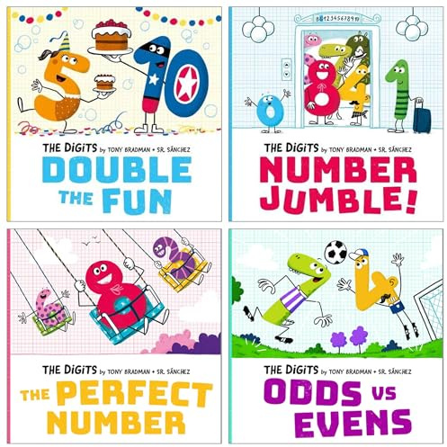 The Digits Series 4 Books Collection Set (Double the Fun, Number Jumble, Odds Vs Evens & The Perfect Number)
