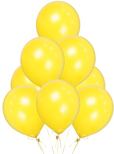 Yellow Balloons 25 Pack, Large 12 Inch Thick Latex Biodegradable Helium Party Balloons for Birthday, Wedding, Baby Shower, Valentine's Day Events Decoration for Balloon Arch Garland