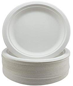 Super Rigid Plate Bagasse Sugarcane Plate 7 inch - Pack of 50. Ideal for Party | Kid's Parties | Picnics | Weddings |. Perfect Alternative to Plastic Plates
