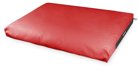 Happers Coussin Imperméable et Déhoussable pour Palette en Similicuir Rouge 120x80x20