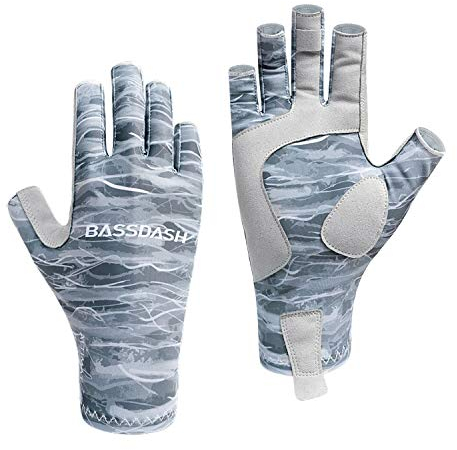 Bassdash Altime Gants de pêche sans Doigts avec Protection Solaire UPF 50+ pour Homme et Femme pour Kayak, pagaie, randonnée, Cyclisme, Conduite, tir, entraînement