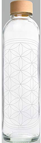 Carrybottles Glastrinkflasche 0,7l (Flower Of Life)| Sportflasche, Wasserflasche | BPA-frei, auslaufsicher & kohlensäuregeeignet | Made in Germany