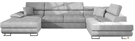 Mirjan24 Ecksofa Cotere Bis, Eckcouch, Sofa mit Schlaffunktion und Bettkasten, U-Form Couch Farbauswahl Wohnlandschaft vom Hersteller (Alfa 17, Seite: Rechts)