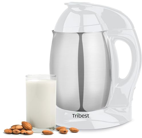 Tribest Soyabella SB-130 Deluxe - Macchina automatica per latte di noci e latte di soia, bianco/acciaio inossidabile