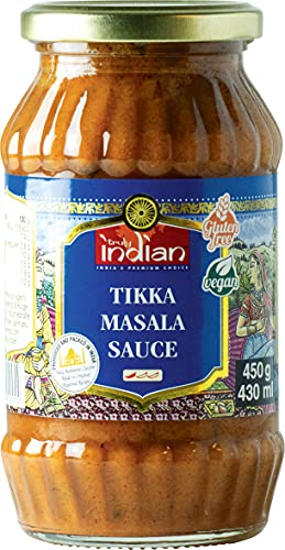 TRULY INDIAN Tikka Masala Sauce (Angenehm scharfe Fertigsauce für schnelle Gerichte mit natürlichen Zutaten, Authentisch indisch kochen, Vegan und glutenfrei) (1 x 450 g)