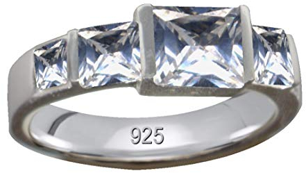 Ring/Art Deco Design/Echt Sterling Silber 925 / Zirkonia Kristalle/Steinfarbe weiss/extravagant gut schön modisch