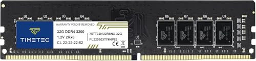 Timetec 32GB DDR4 3200MHz PC4-25600 CL16 1.35V Non-ECC Unbuffered Dual Rank Entwickelt für Gaming und Grafik Kompatibel mit AMD und Intel Desktop PC Computer Speicher RAM Modul Upgrade (32GB)