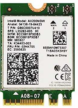 POINWER WiFi 6 Intel AX200 Up to 2974Mbps with Bluetooth 5.1 Wireles M.2 2.4G/5Ghz Card for Laptop PC with Windows 64 bit - Intel Model AX200NGW