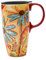 DUSVALLY Ceramic Mug Large Coffee Cup Tall Travel Mugs Porcelain Latte Tea Cup with Lid 17oz,Orange