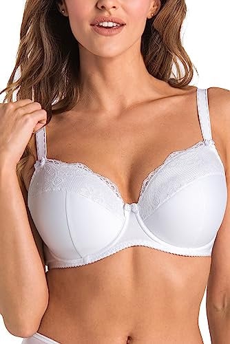 Teyli Women's Bra Padded Underwired Full Cup Multiway Marte Color White Size 38GG