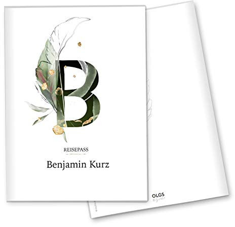 Olgs Reisepasshülle Individualisiert Buchstabe Ausweishülle Schutzhülle für Dokumente & Reisepass personalisierbar mit Namen (08 Motiv, Reisepass personalisiert)