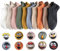 Lustige Bunt Sneaker Baumwolle Socken Damen 39-42 Herren Kurze Socken Cartoon Gute Laune Socks 10 Paare