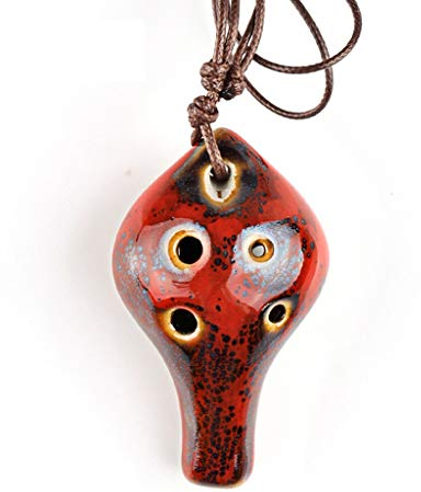 Okarina Keramikinstrument 6 Loch Farbe Alto C Mini-Zeit Okarina Sonderstil Kreatives Geschenk Ocarina (Color : A)