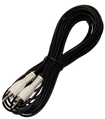 Reulin 5 Metre Single Audio Cable RCA Plug To RCA Plug 5m, White, Male/Male