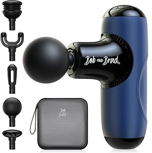 Bob and Brad Q2 Mini Massagepistole, Tiefengewebe Percussion Massage Pistole Massagegerät, Ultrakleine & Tragbare Leise Massage Gun zur Muskeltherapie und Myofasziale Entspannung, Blau