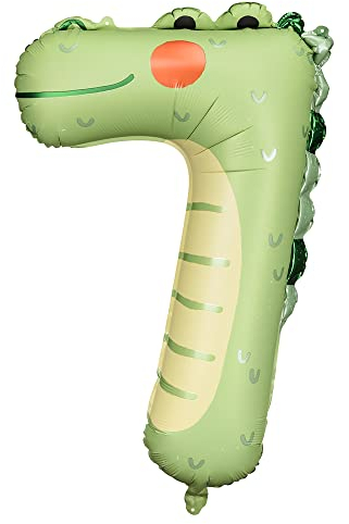 Folienballon Zahl 7 Krokodil 49x73cm Grün