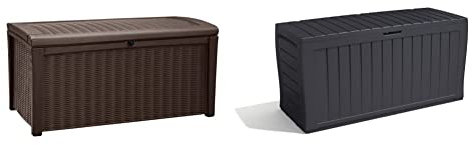 Keter Borneo Outdoor Storage Box - 416L & 270L, Brown & Graphite Grey