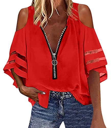 Tshirt Damen T-Shirt Einfarbig Kurzarm Sommer Shirt Loose Strech Bluse Causal Oberteil Basic Tops Sport Tshirt Damen Locker Leinenbluse Sport Oberteile Damen Langarm Gym Kleidung Damen