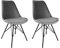 Kick Collection 2er Set Esszimmerstühl Velvet - Samt - Grau - Modern und Hochwertig - Samtstoff und Metall - Erhältlich in vielen Farben