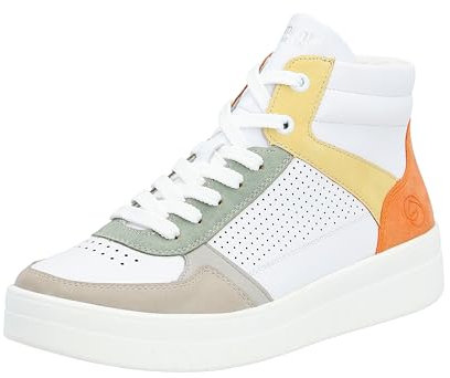 Remonte Damen D0J70 Sneaker, Cliff/Weiss/Vapor/Peppermint/Sun/Orange/Weiss / 81, 38 EU