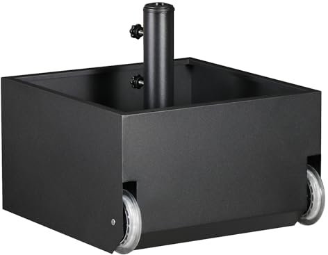 DorBuphan Patio Umbrella Base with Wheels, Heavy Duty Umbrella Base Stand with Fillable Planter, 150LBS Capacity Umbrella Stand for Outdoor, Patios, Gardens
