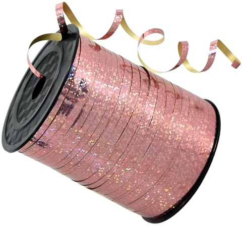 500 Yards Rose Gold Ribbon for Gift Wrapping - Shiny Curling Ribbon for Balloons and Bows - Perfect for Florist, Flower, Wedding, Birthday, Christmas Party Decorations