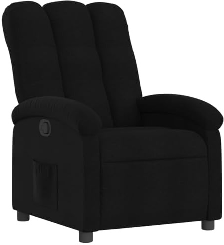 vidaXL Relaxsessel, Sessel mit Liegefunktion, Fernsehsessel Verstellbare Rückenlehne, Liegesessel Ruhesessel Polstersessel, Schwarz Stoff